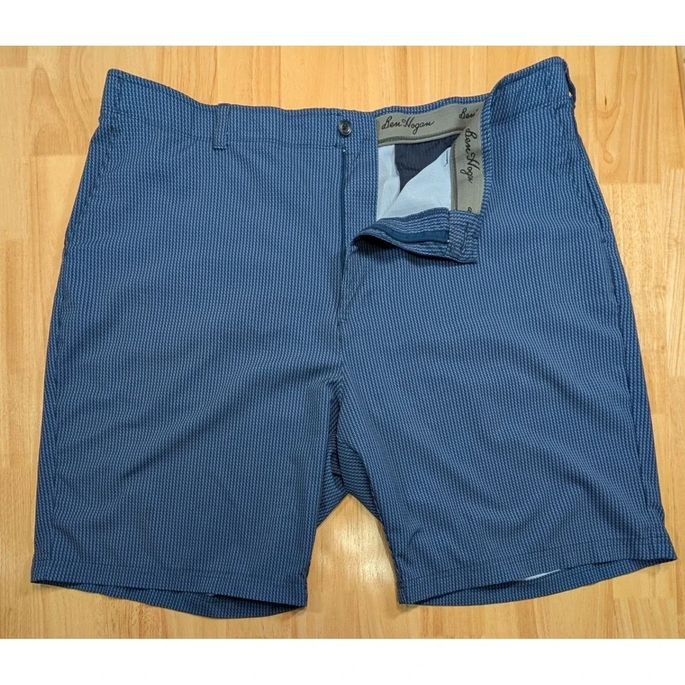 Ben Hogan Mens Golf Shorts Size 42 Blue Plaid Textured Lot of 2 Stretch